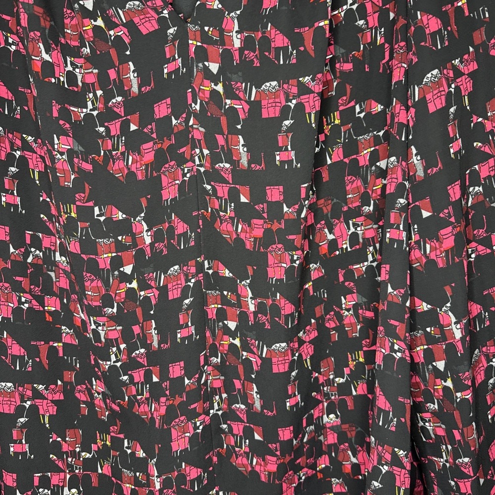 Thakoon DesigNation  XL Blouse Black Pink London Guards Print Designer - Picture 5 of 9